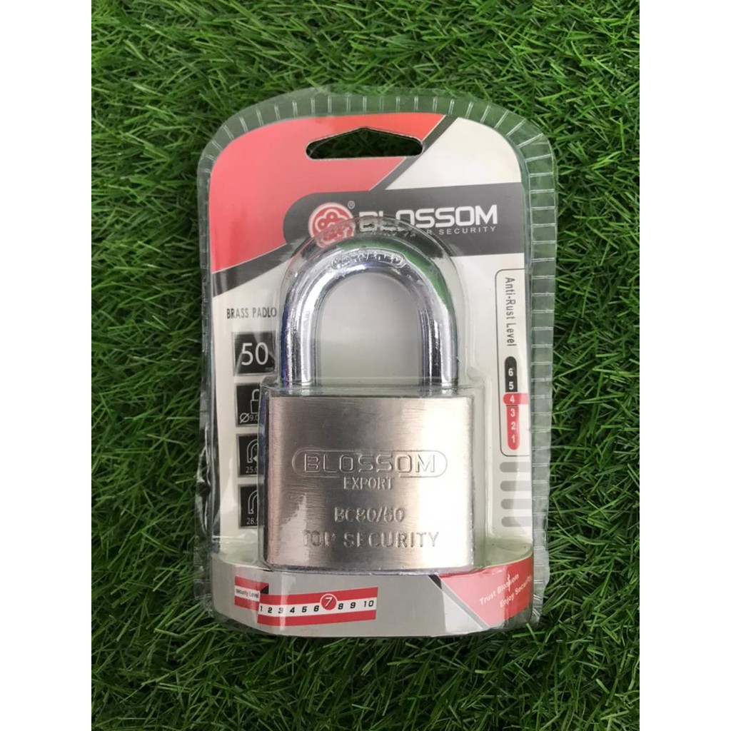 BLOSSOM BRASS PADLOCK 50mm ANTI CUT /HEAVY DUTY SECURE/MANGGA KUNCI ...