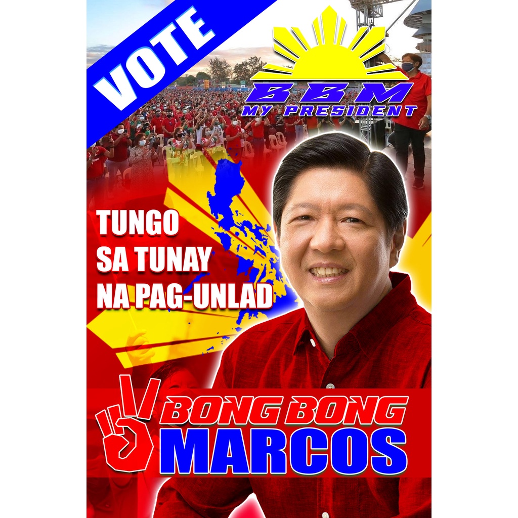 Election Tarpaulin BBM Bongbong Marcos SARA Duterte 2ft x 3ft | Shopee ...