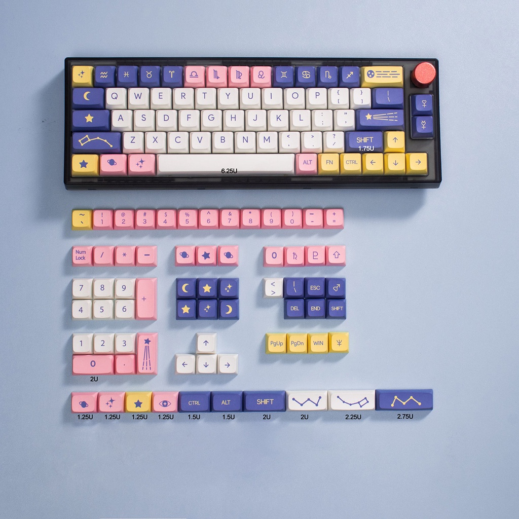 PBT XDA astrology Sublimation 138 keycaps profile keycaps for ...