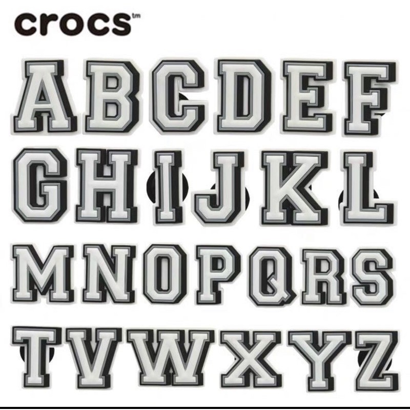 Letters Croc Shoe CHarms Pins Jibbitz for Crocs For U-Z