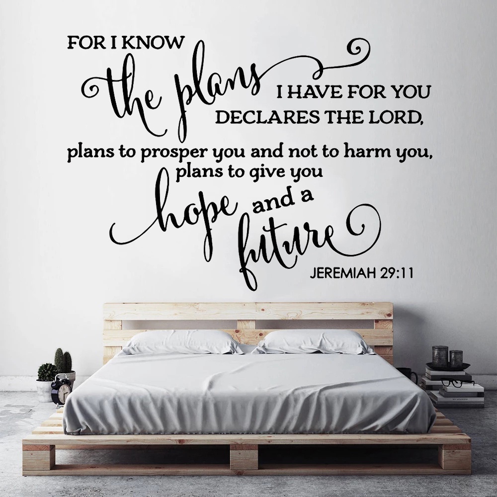 Bible Verse Christian Wall Stickers Jeremiah 2911 For I Know The Plans