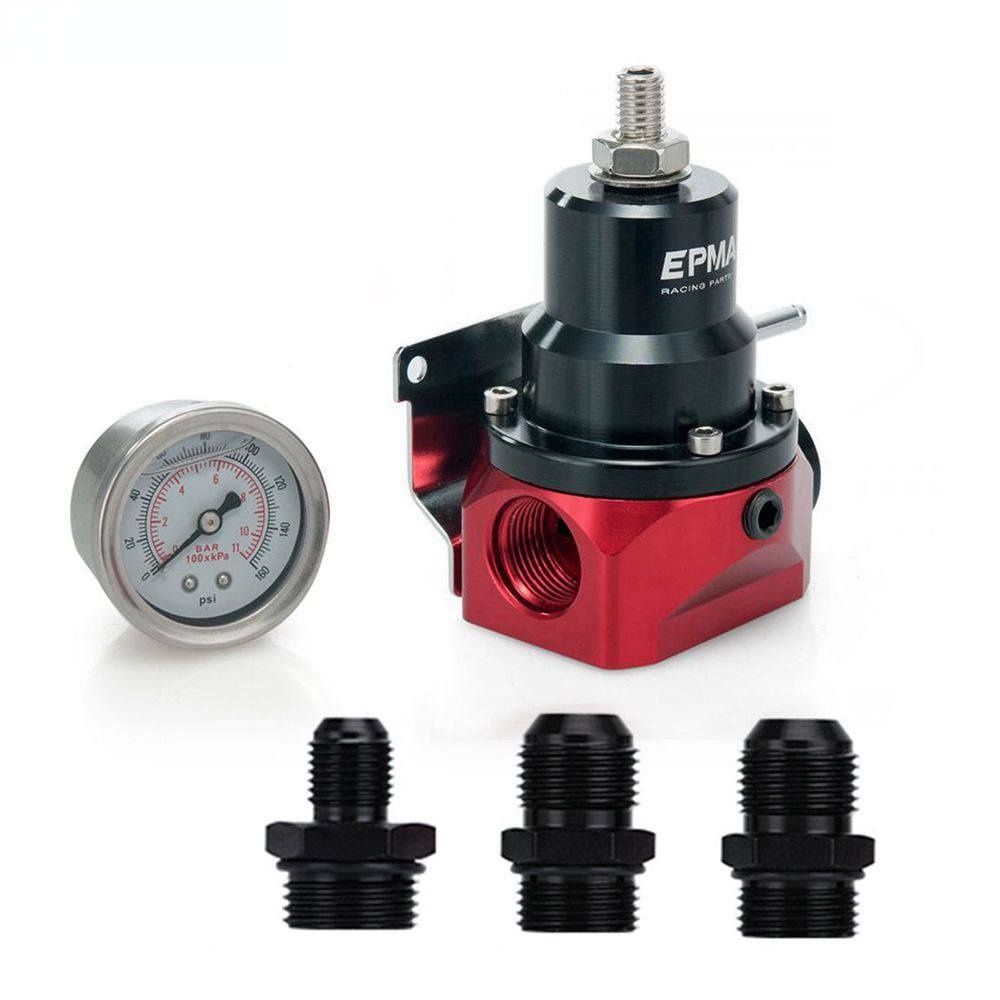 Fuel Pressure Regulator with Gauge AN10 Feed & AN6 Return Line & AN10 ...