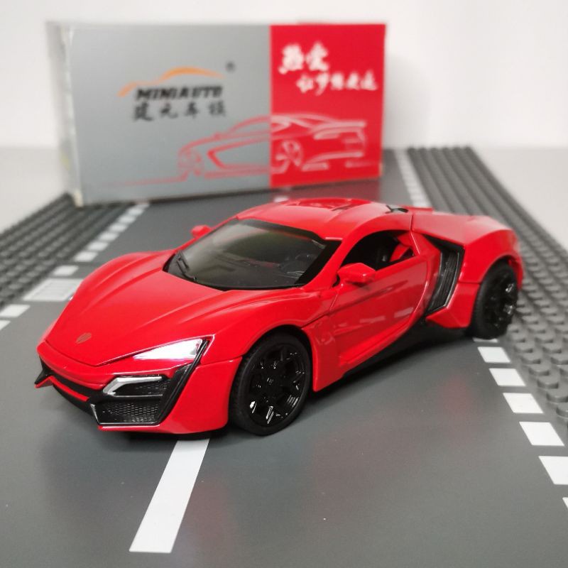Modèle Réduit Lykan Hypersport 1:32 En Métal - Voiture De Collection Rouge, Idée Cadeau