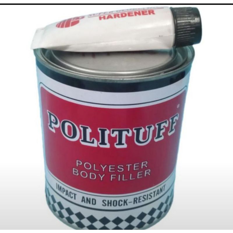 POLITUFF BODY FILLER WITH HARDENER 1LITER / 1GALLON AND EXTRA HARDENER