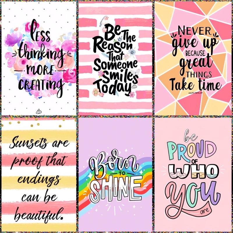 Wall Decor Positive inspirational Quotes Laminated A4 size (Set 1 ...