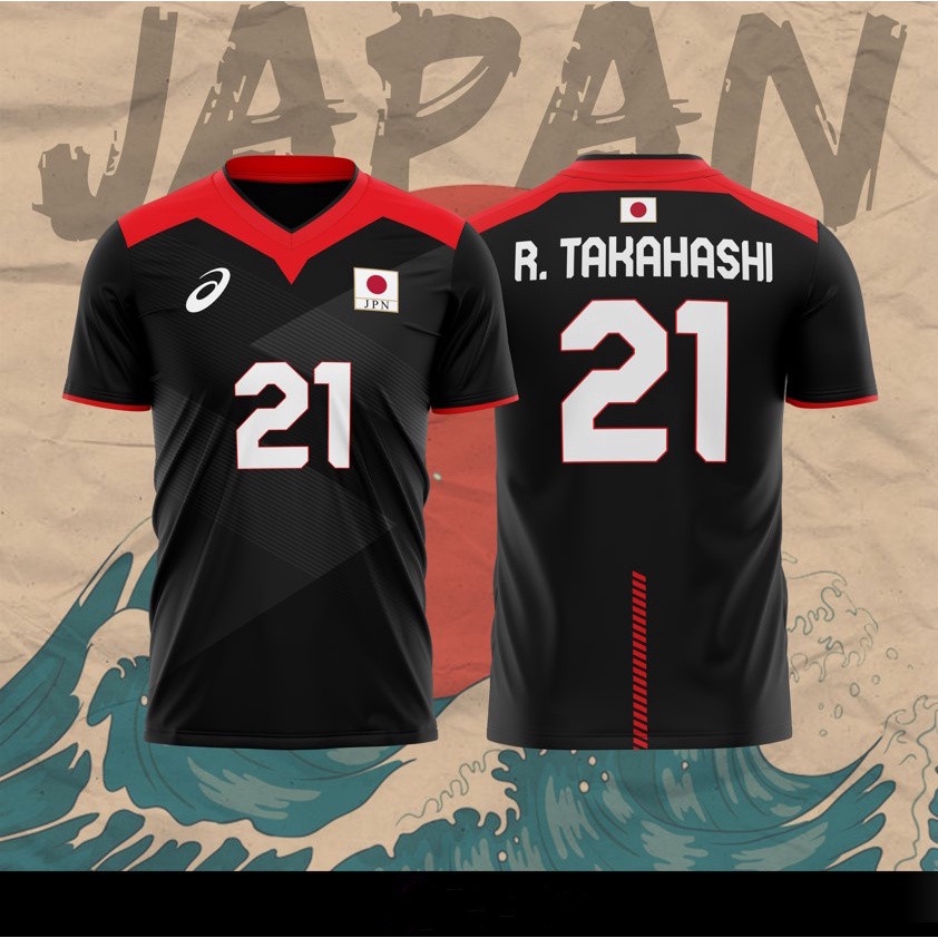 Customizable Japan Men's Volleyball Olympic Jersey (Fully Sublimated