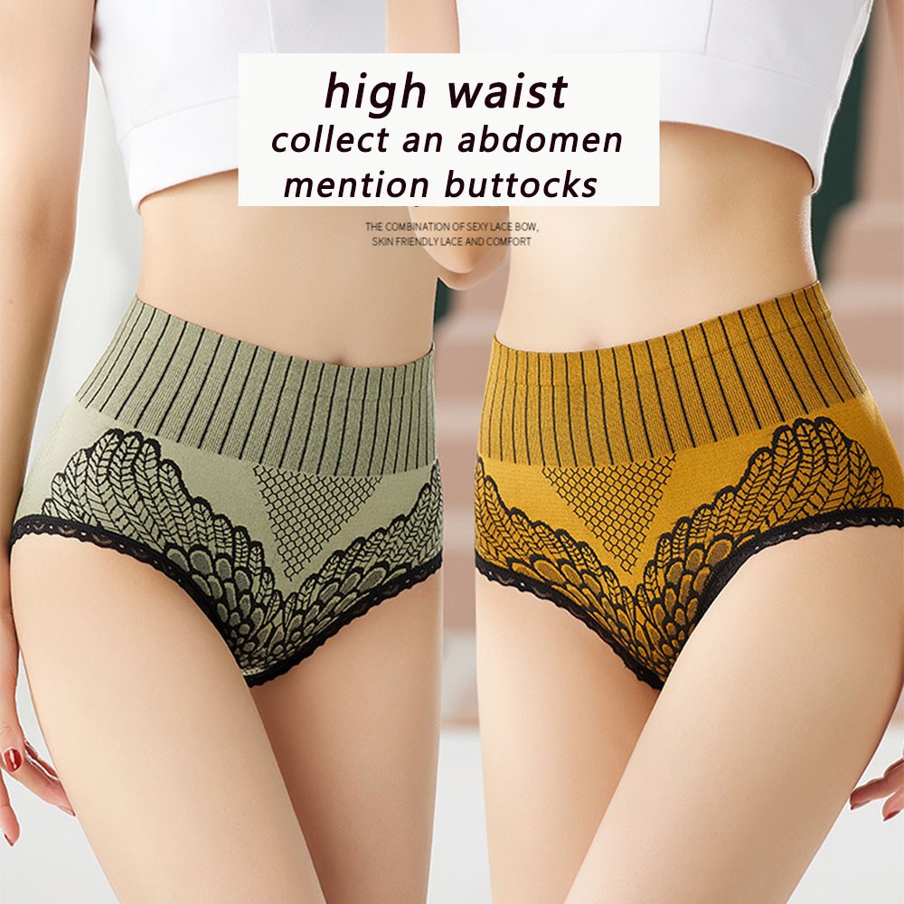 Women Sexy Lace Panties High Waist Briefs Seamless Knickers Breathable  Underwear