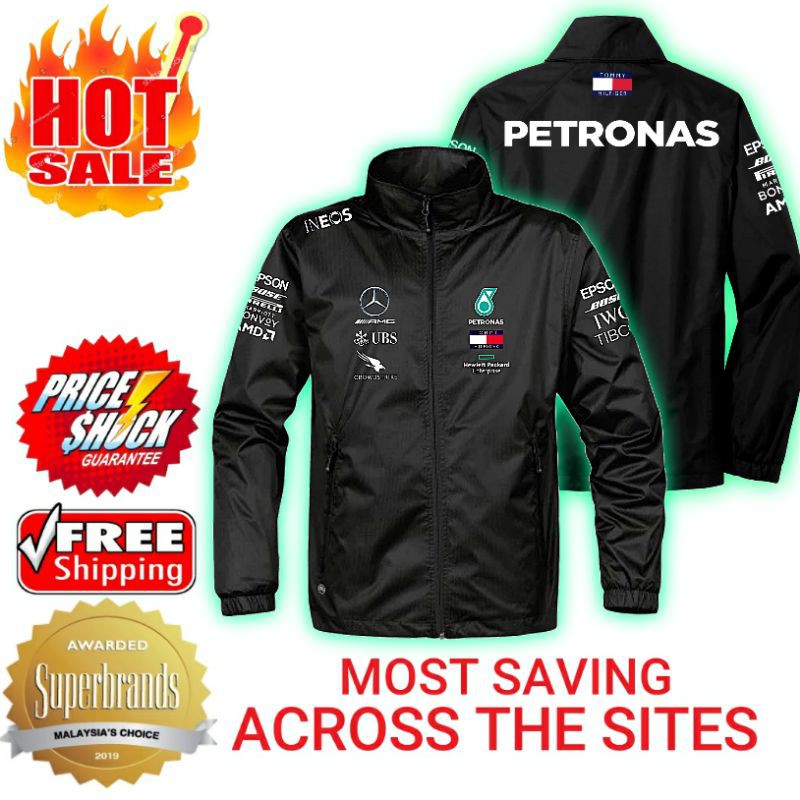 2020 AMG Mercedes Racing Team Mens Long Sleeve Full Zipper Windbreaker ...