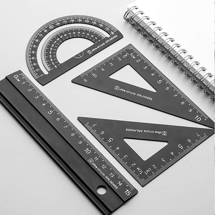 Straight Edge Drawing Ruler Set of 4 with Rule Case Free | Shopee ...