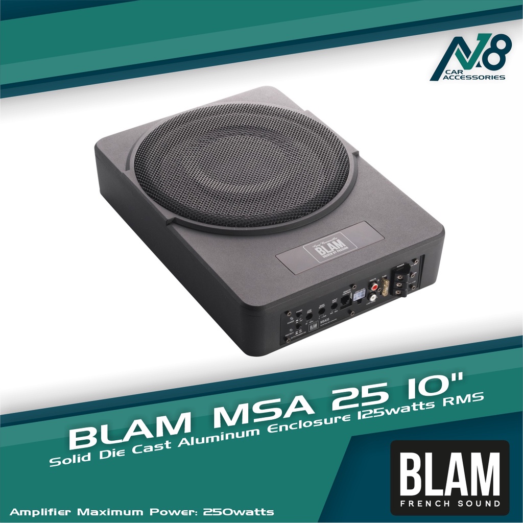 BLAM MSA 25 Underseat Subwoofer 10" High sensitivity 125watts RMS
