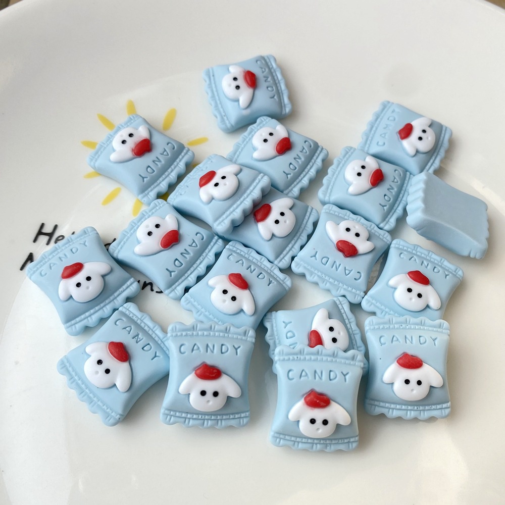 【Cute Deco】Cute Snacks (5 Types) Light Blue Candy / Green Fries / Donut