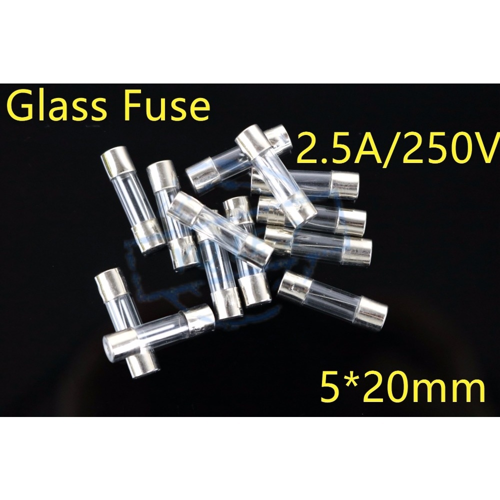 Glass Fuse Pipe 5*20mm 250V F 2.5A 2500MA Fast Break Fuse Glass Fuse ...