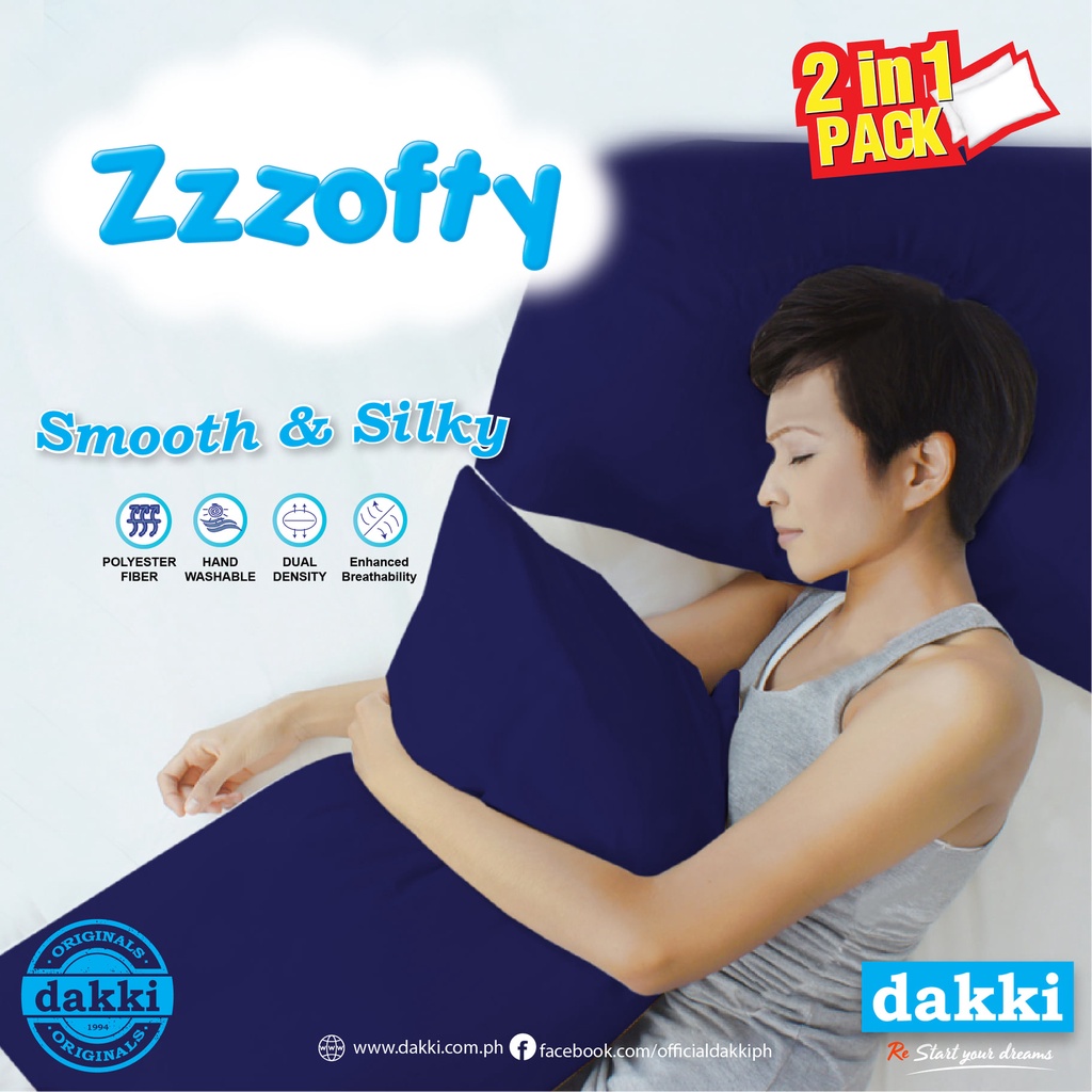 DAKKI ZZZOFTY 2PCS IN 1PACK REGULAR PILLOWS 18"x28" Shopee Philippines