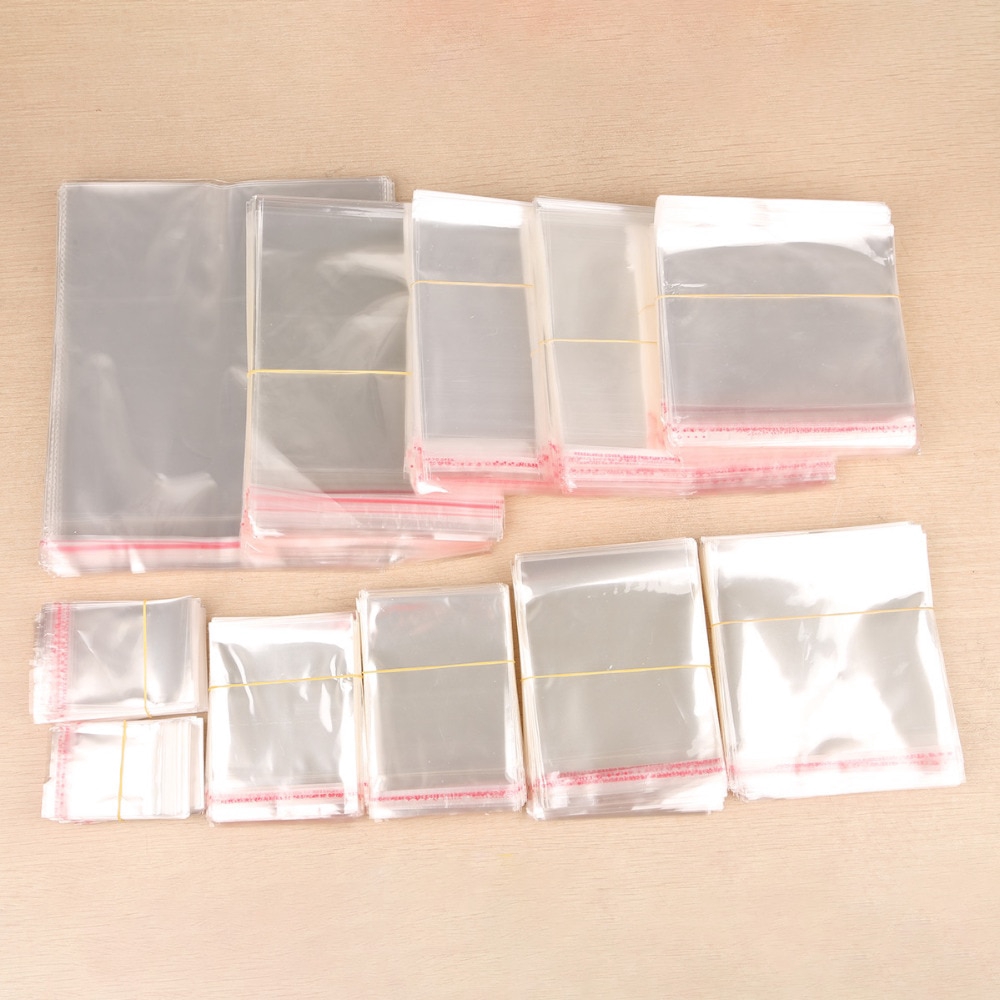 100Pcs Self Adhesive OPP Clear Plastic Packing Bag [Many Size] | Shopee ...