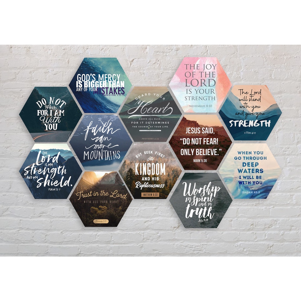 Hexagon Sintra Wall Frame Bible Verse Big Size Please Read Product