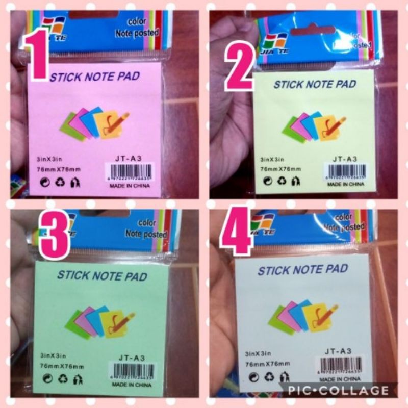 3 inches x 3 inches Sticky note pad color sticker flags tags bookmark ...