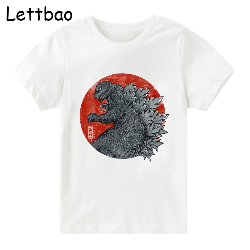 Japanese Godzilla Print T-shirt Boy New Arrival Summer Boys T Shirt ...