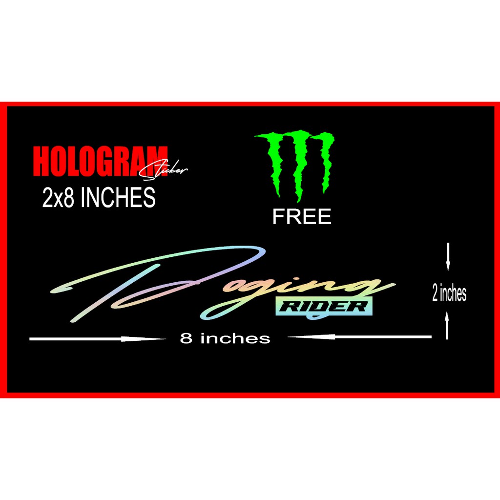 POGING RIDER hologram sticker.. 2x8 inches | Shopee Philippines