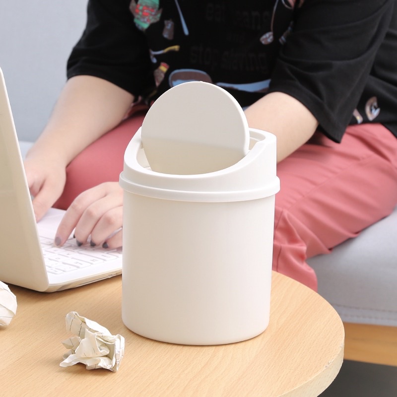 Mini Desktops Mini Creative Covered Kitchen Living Room Trash Can
