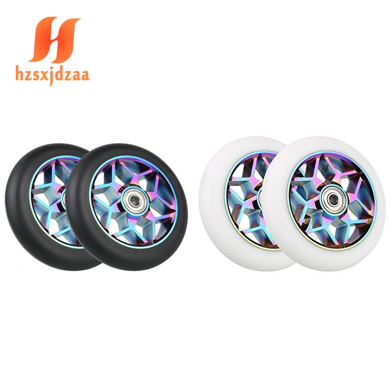 2 Pcs Scooter Accessories 110mm Scooter Wheels Colorful Pu Wheels Thick ...
