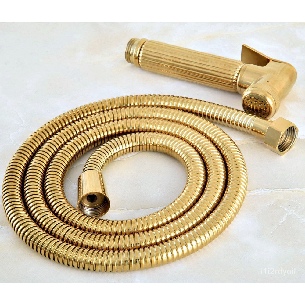 1 5m Gold Color Brass Flexible Bathroom Hand Held Shower Hose And Bidet