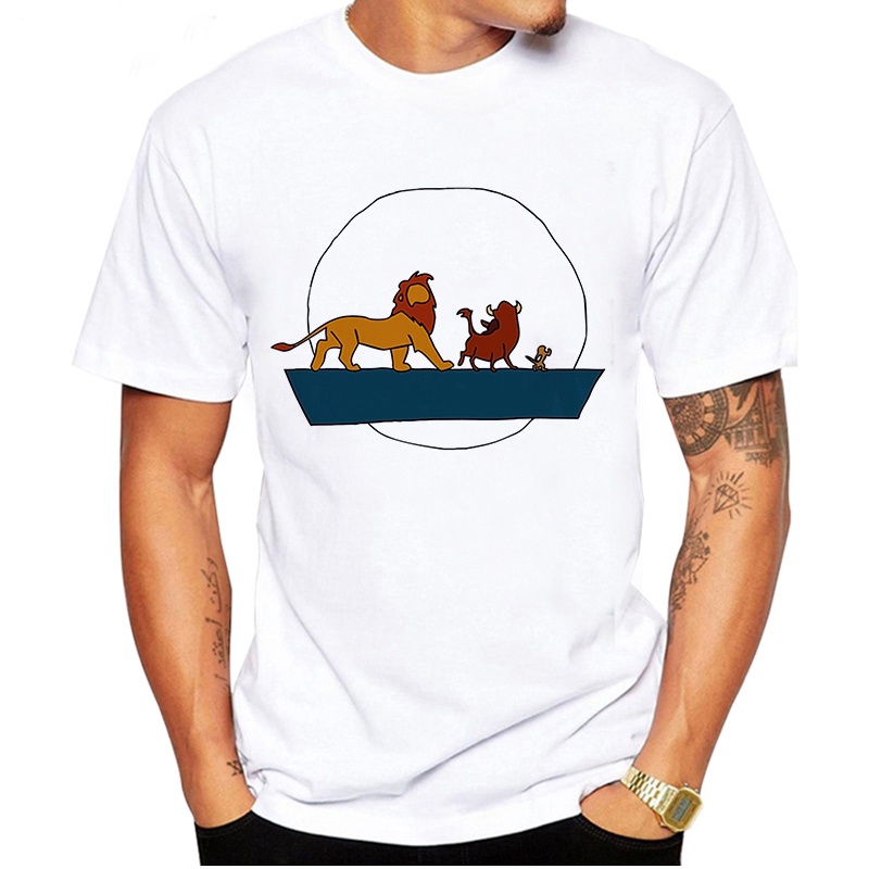 Summer Men's T Shirt Pocket Tees The Lion King Scar Betrays Mufasa Long