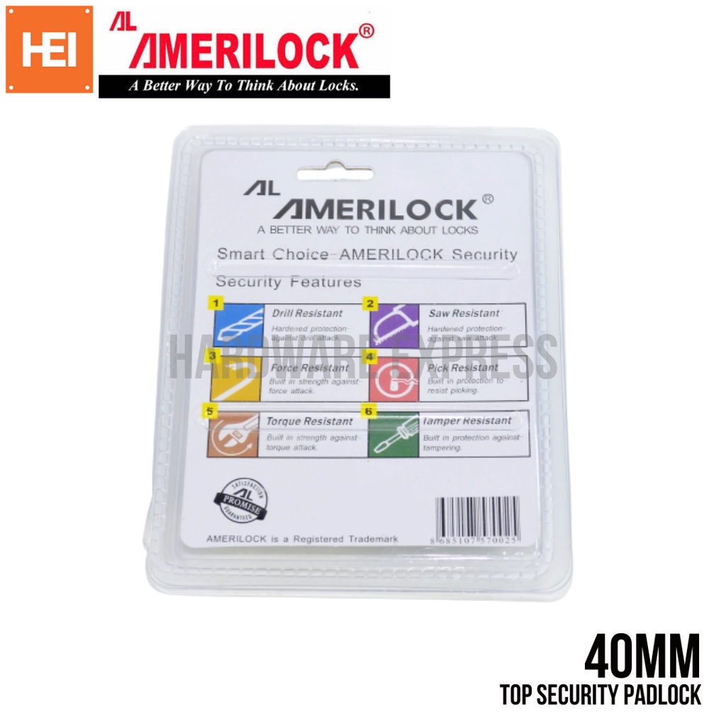 AMERILOCK Top Security Padlock 40mm/50mm | Shopee Philippines