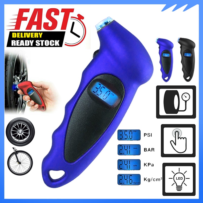 Car psi Checker for Motorcycle Truck SUV Bike LCD Digital Tire Gauge