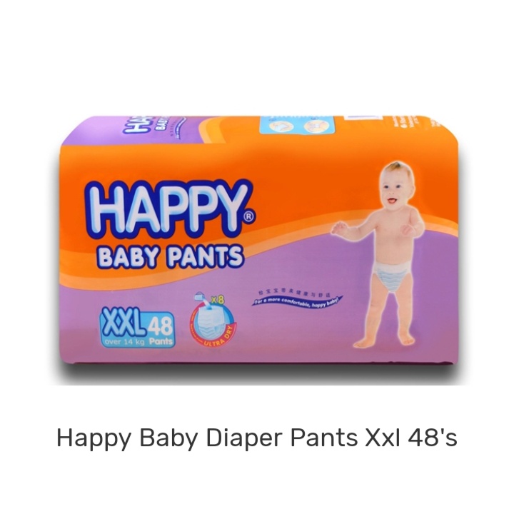 Happy baby disposable diaper XXL 48pcs | Shopee Philippines