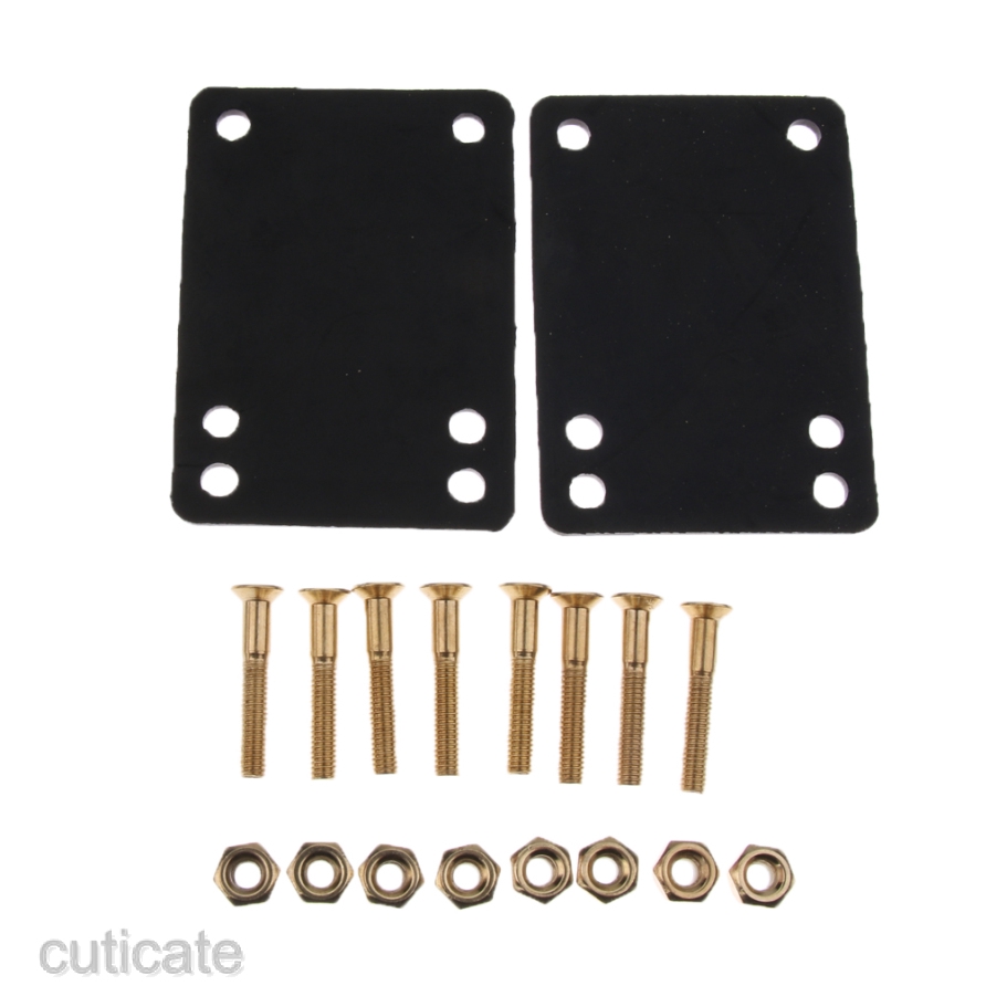 3X Skateboard Riser Pads Paire De Risers Longboard Shock Pads Noir