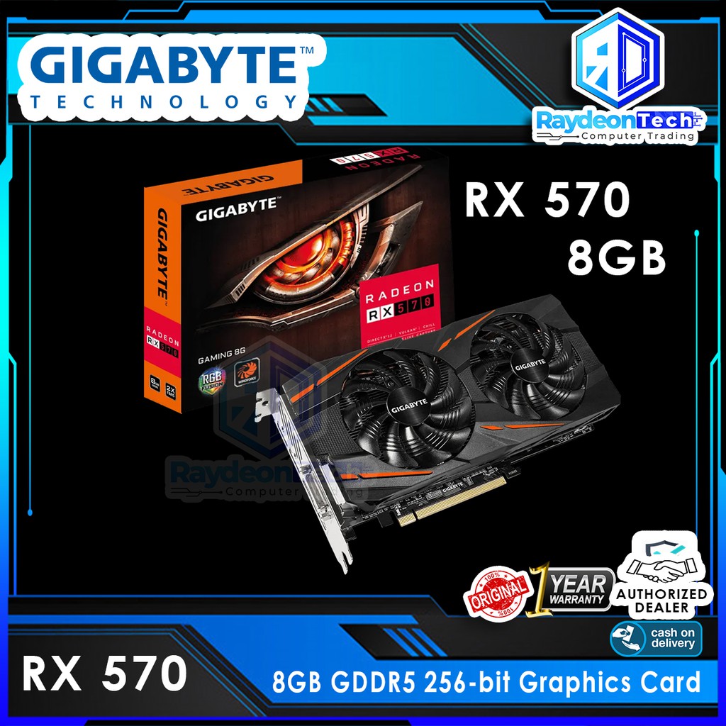 Gigabyte Radeon RX 570 Gaming 8G rev. 2.0 Graphics Card 2X