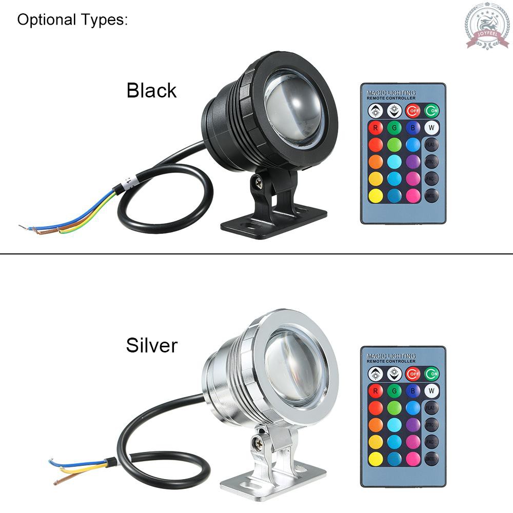 J&F AC/DC 12V 10W RGB LED Underwater Light Submersible Lamp with Remote ...