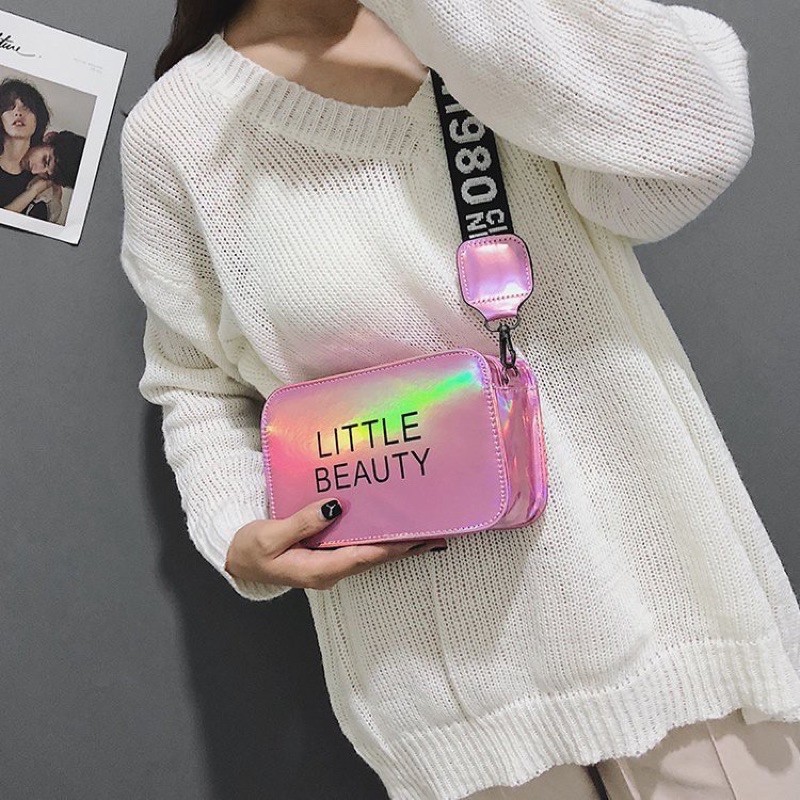 Korean Little Beauty Iridescent Snapshot Cute Sling Bag 