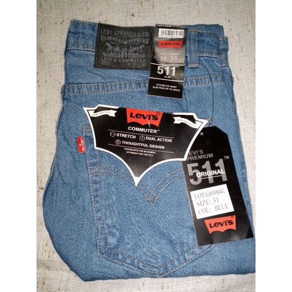 Levis 511 Jeans Zipper fly Denim Pants Slim Fit Stretch Maong Pants |  Shopee Philippines