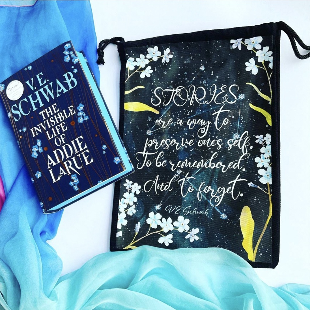 Book quote tote or drawstring bag for The Invisible Life of Addie Larue ...