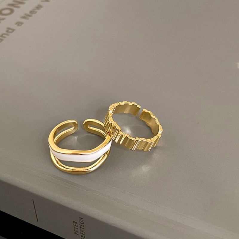 Fashionable High-End Double-Layer Oil Dripping Marble Pattern Ring ...