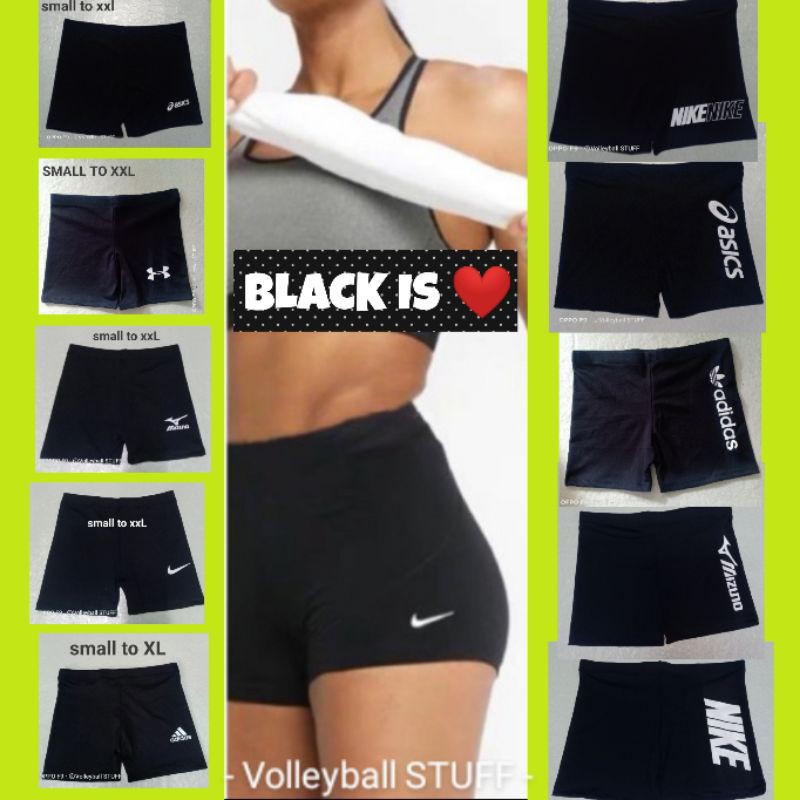 black spandex volleyball shorts