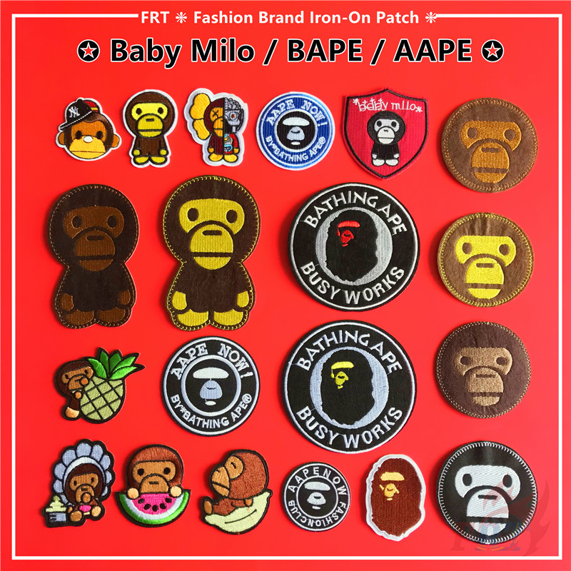 ☸ BAPE / Baby Milo / AAPE Series 01 - JDM Fashion Brand Iron-On Patch ☸ ...