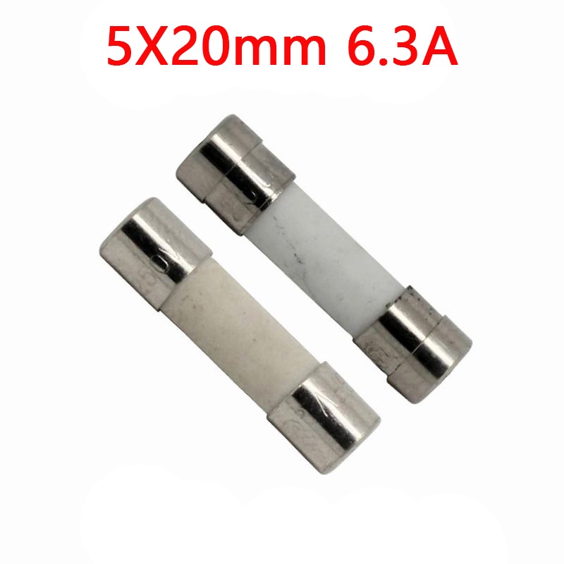 5-Pack GMA 6.3A 125V/250V Fast-Blow Glass Fuses - 5x20mm (3/16" X 3/4") Size