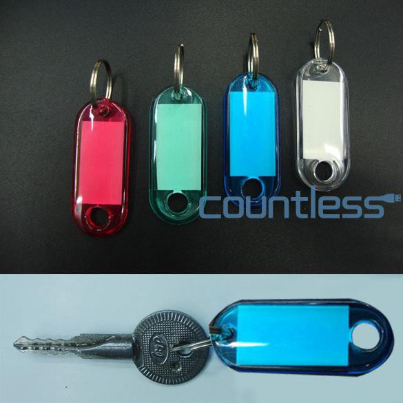 Cou 100pcs Key Identifiers Waterproof Crystal Key Holder for ...