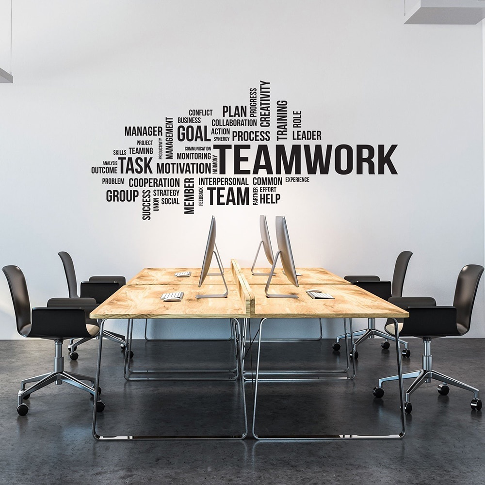 Homes - Wall Sticker Office Wall Decal Teamwork Office Motivational ...