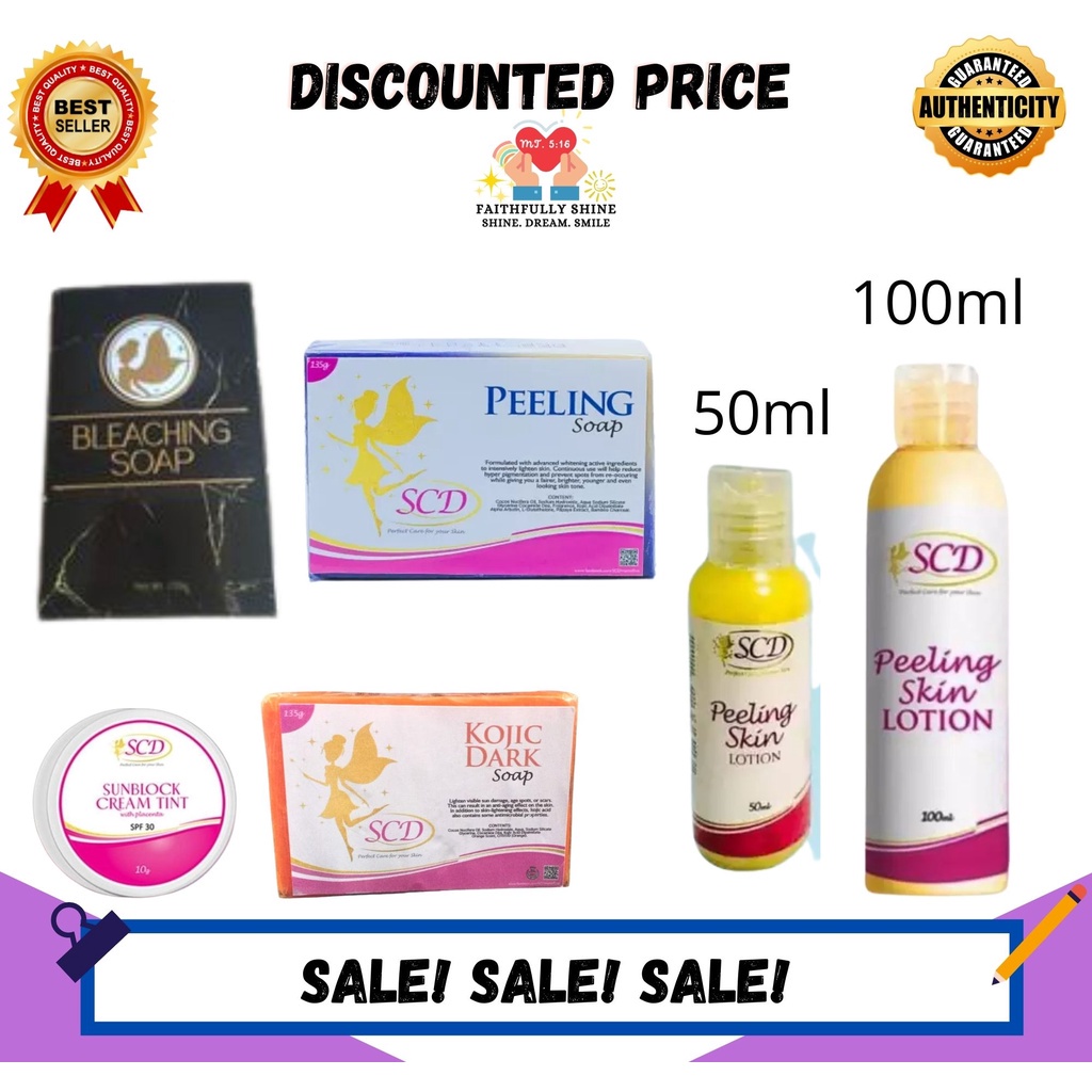 SCD Peeling Skin Lotion, Kojic Dark Soap, Sunblock Cream, Bleaching