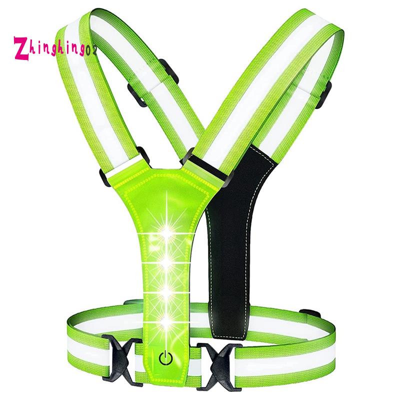 ★zhinghing02★ LED Reflective Running Vest,Adjustable Elastic Running