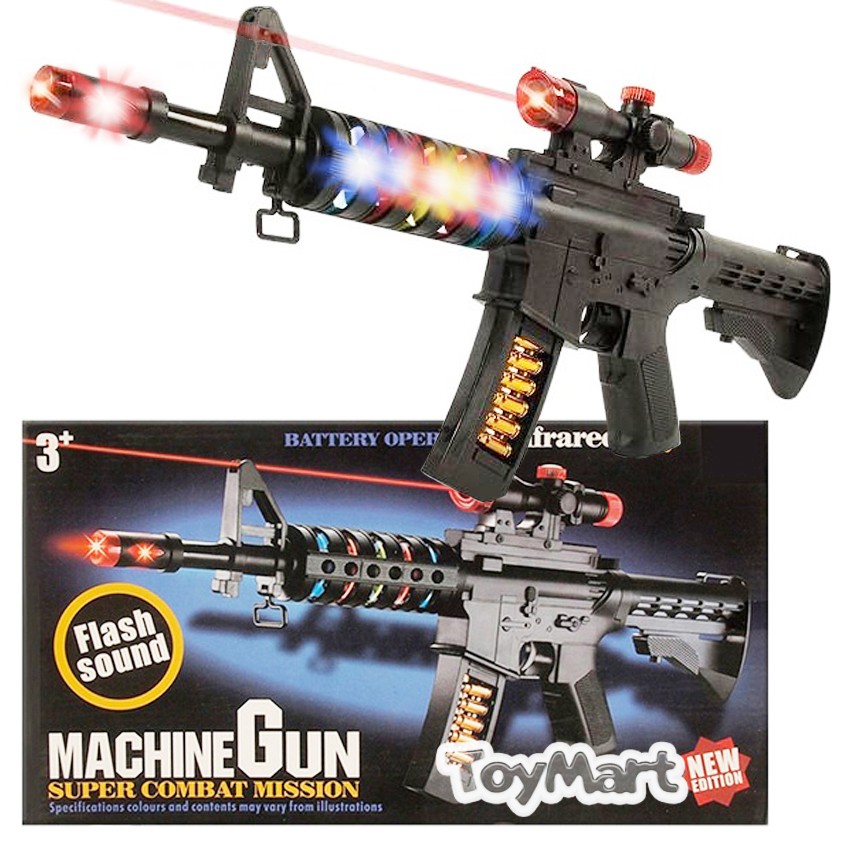 LED Light Combat Machine Gun Battery Operated Box Set Quality Toy Gun
