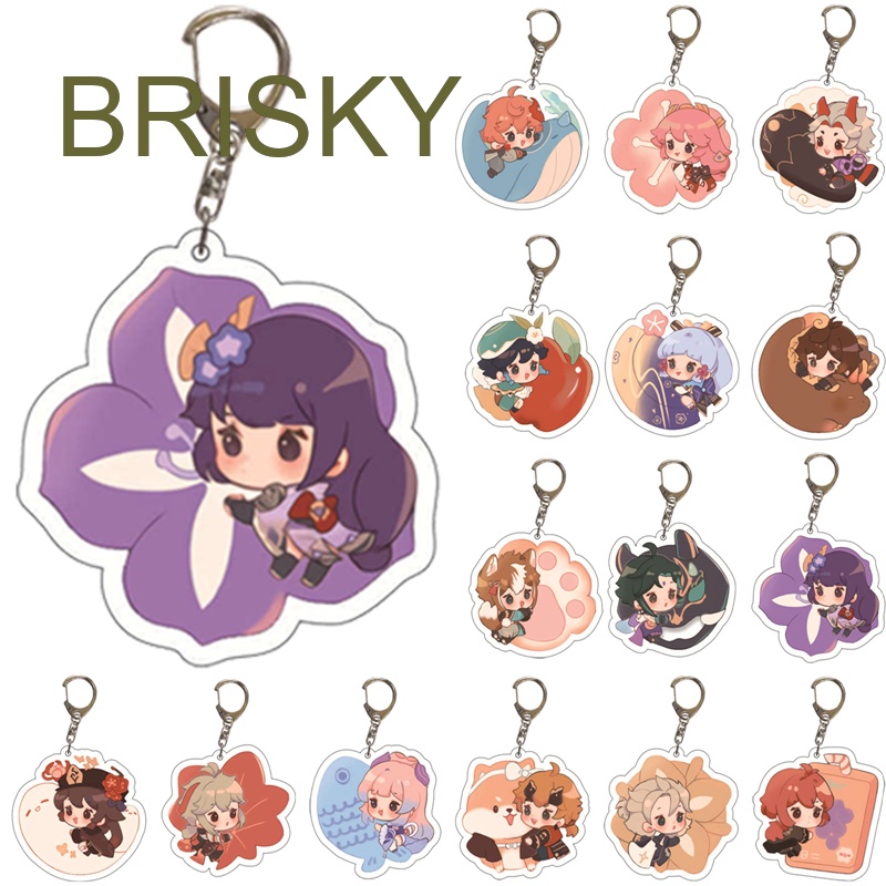 BRISKY Anime Genshin Impact Keychain Diluc Keychain Lanyard Rantai ...