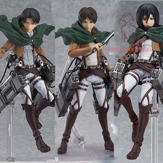 Attack On Titan Levi Figure Mikasa Ackerman Eren Jaeger Figurine Anime  Model Doll Toy 36cm - AliExpress