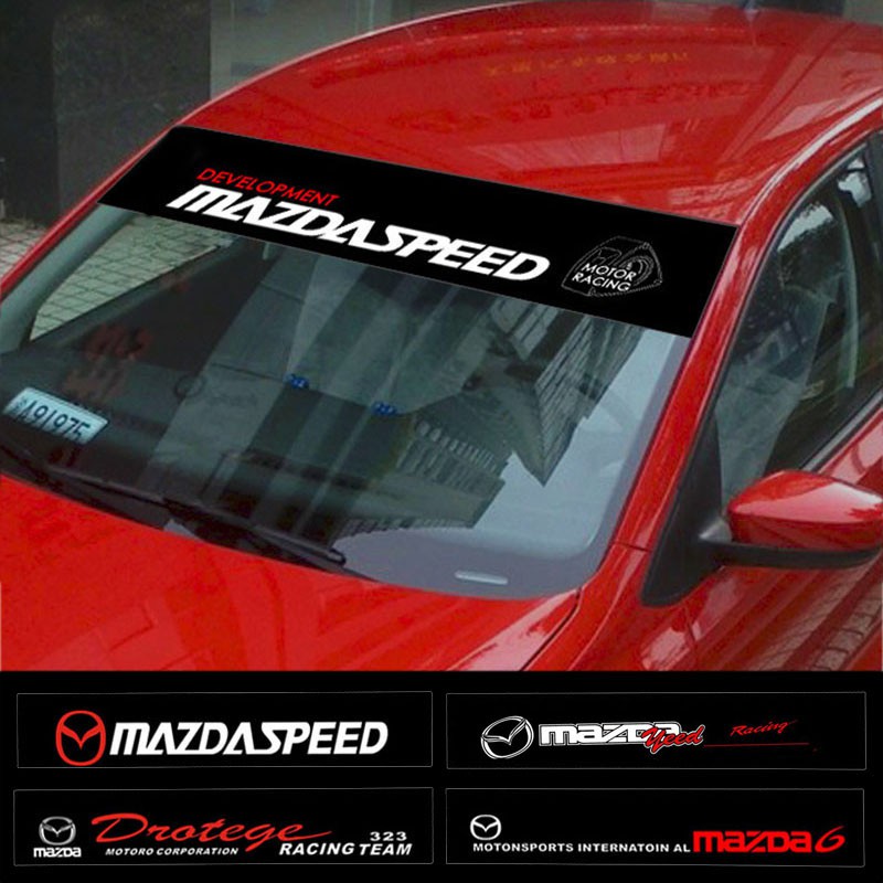 130x21cm Modified Mazdaspeed Vinyl Car Front Windshield Reflective Sticker Sun Shade Sticker