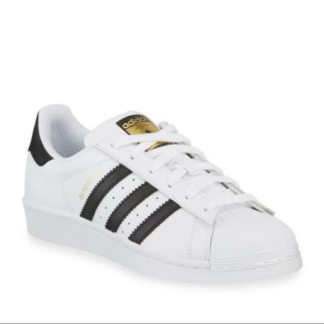 Adidas superstar black outlet white gold size 7