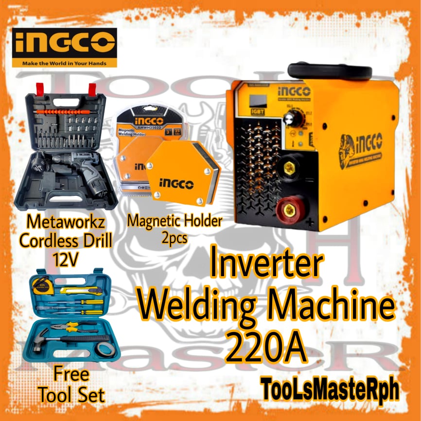 INGCO 220Amp Welding Machine ING-MMA2202P with 12V Cordless Drill 2pcs ...