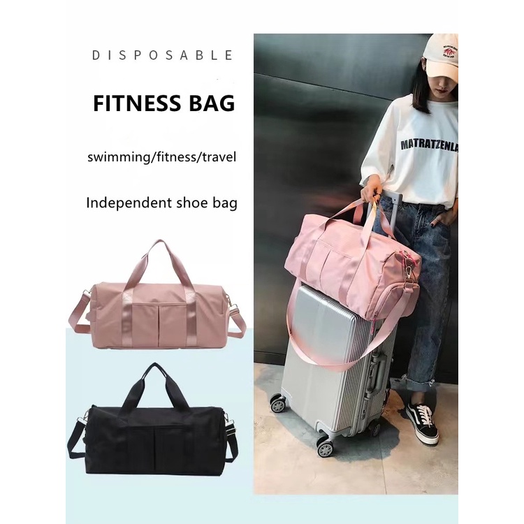 Sports fitness bag waterproof short travel bag dry wet separation Yoga ...